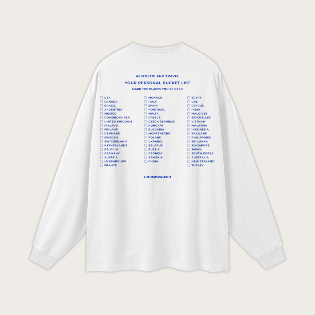 Your Personal Bucket List Oversized Long Sleeve  BLUE