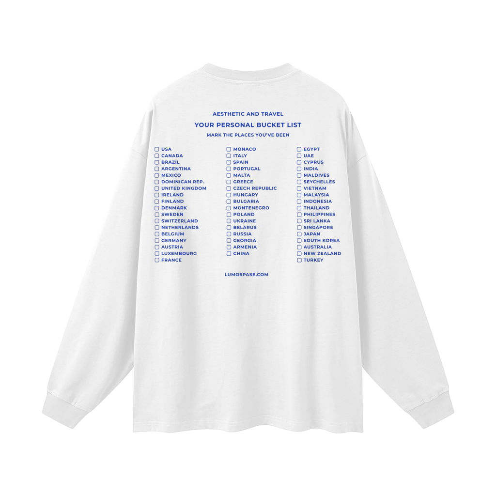 Your Personal Bucket List Oversized Long Sleeve  BLUE